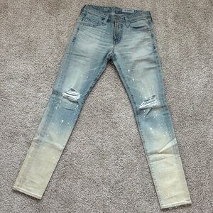 AG Adriano Goldschmied “THE DYLAN” AG-ED DENIM Blue and Cream Skinny Jeans